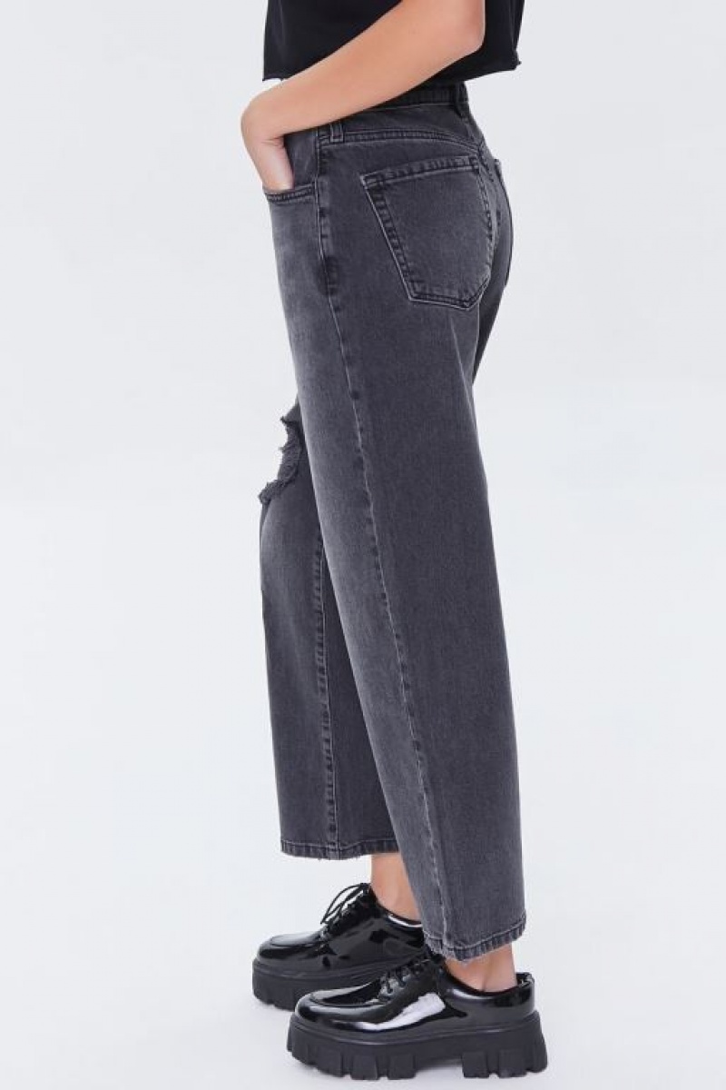 Jeans Forever 21 Recycled Cotton High Rise Directo Mujer Negras | 6Ho5TgdEWuV