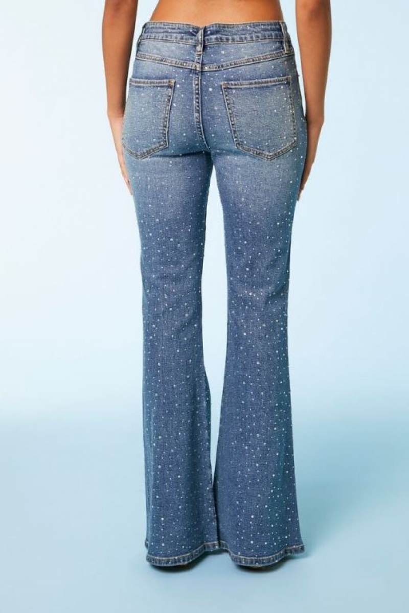 Jeans Forever 21 Rhinestone Flare Mujer Azules | xaHzUnED4SJ