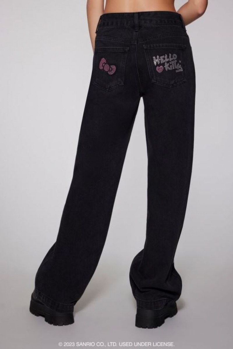 Jeans Forever 21 Rhinestone Hello Kitty Directo Mujer Negras Multicolor | tTZkpDPAynw