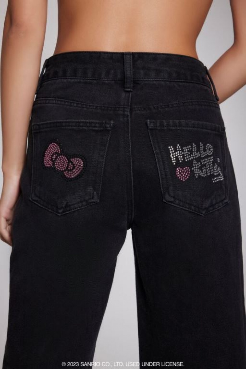 Jeans Forever 21 Rhinestone Hello Kitty Directo Mujer Negras Multicolor | tTZkpDPAynw