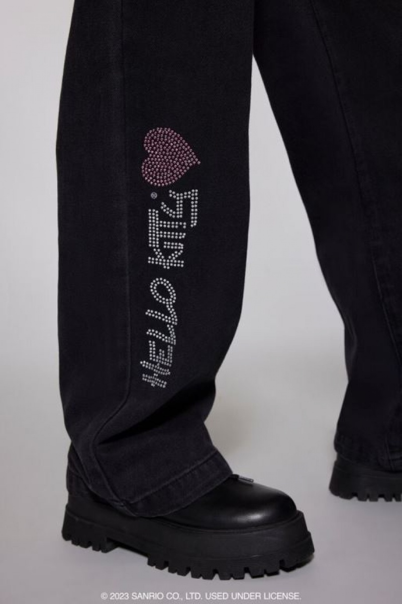 Jeans Forever 21 Rhinestone Hello Kitty Directo Mujer Negras Multicolor | tTZkpDPAynw