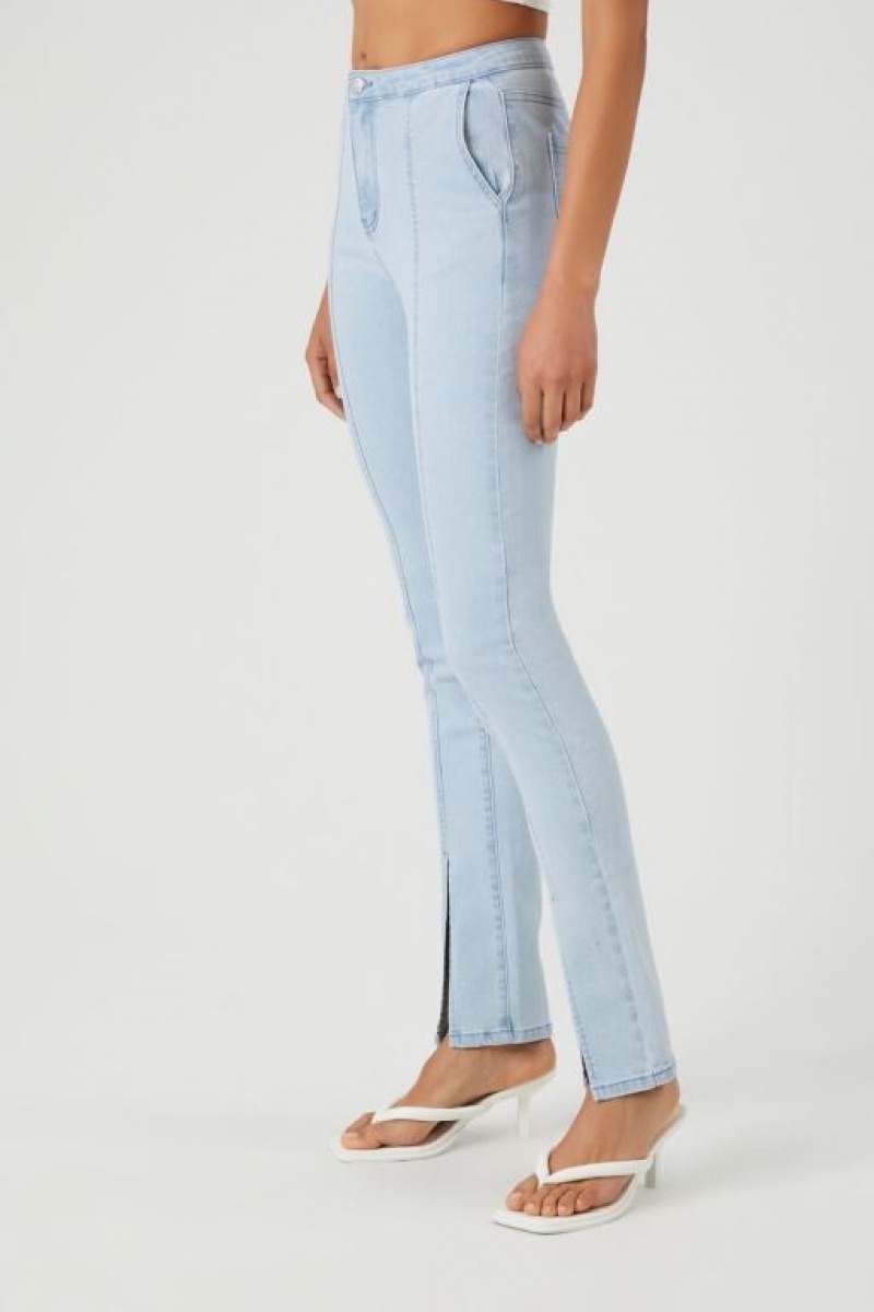 Jeans Forever 21 Seamed Split Hem Directo Mujer Azules Claro | MIGFRIX4i1C