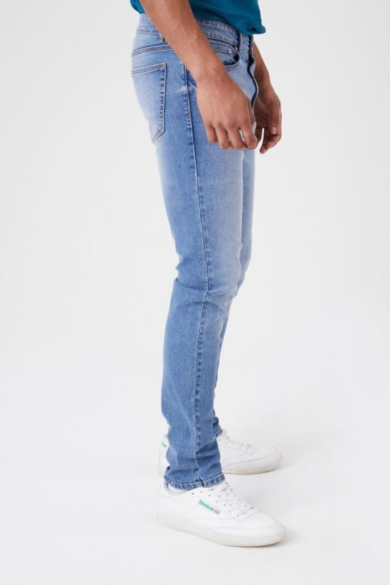 Jeans Forever 21 Stone Wash Flaco Hombre Azules | HFJxbNIjkhp