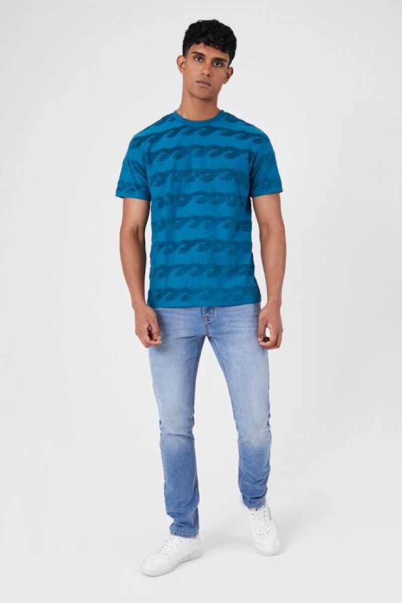 Jeans Forever 21 Stone Wash Flaco Hombre Azules | HFJxbNIjkhp