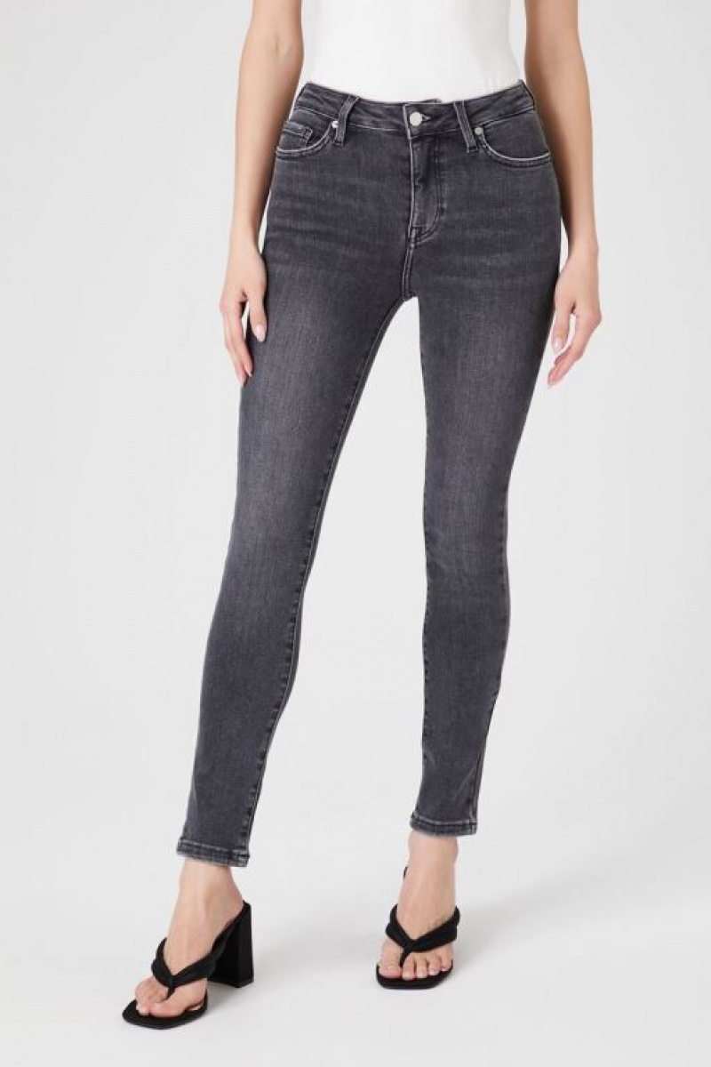 Jeans Forever 21 Stone Wash Flaco Mujer Negras | JpATEaobVPT