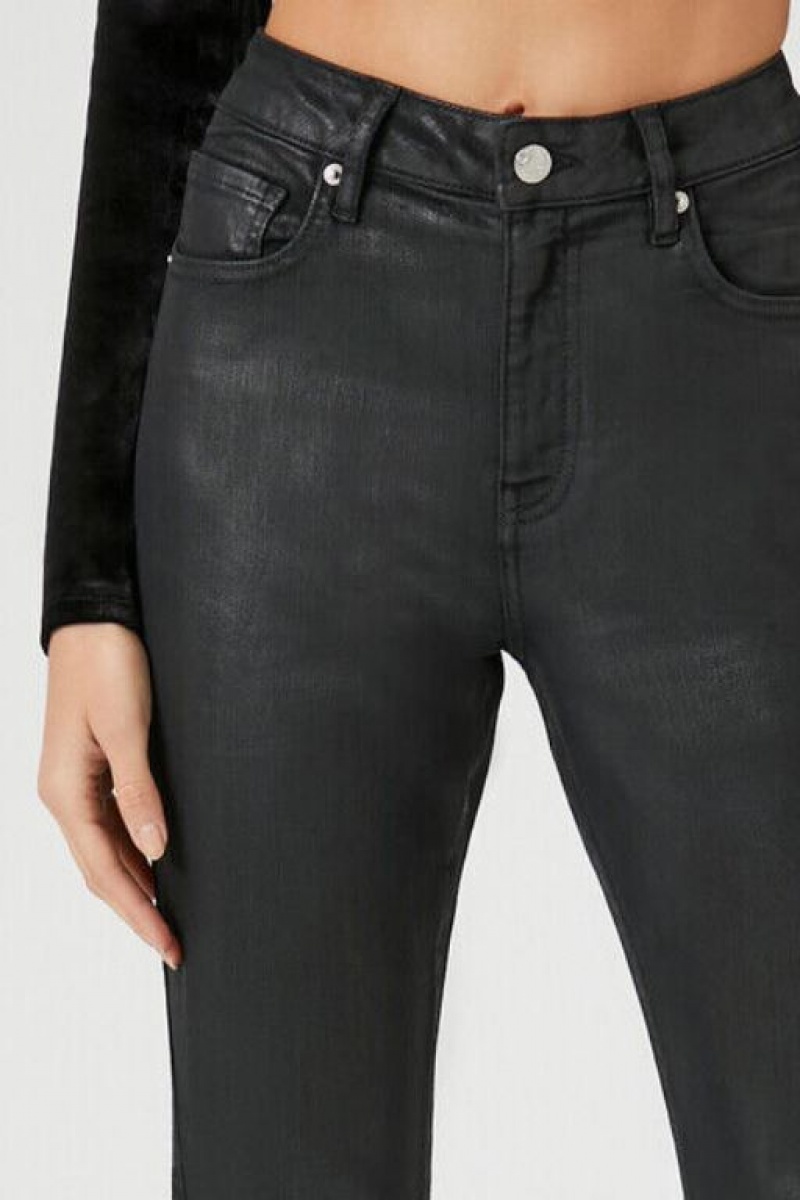 Jeans Forever 21 Stone Wash Flare Mujer Negras | XWwysrgkIiS