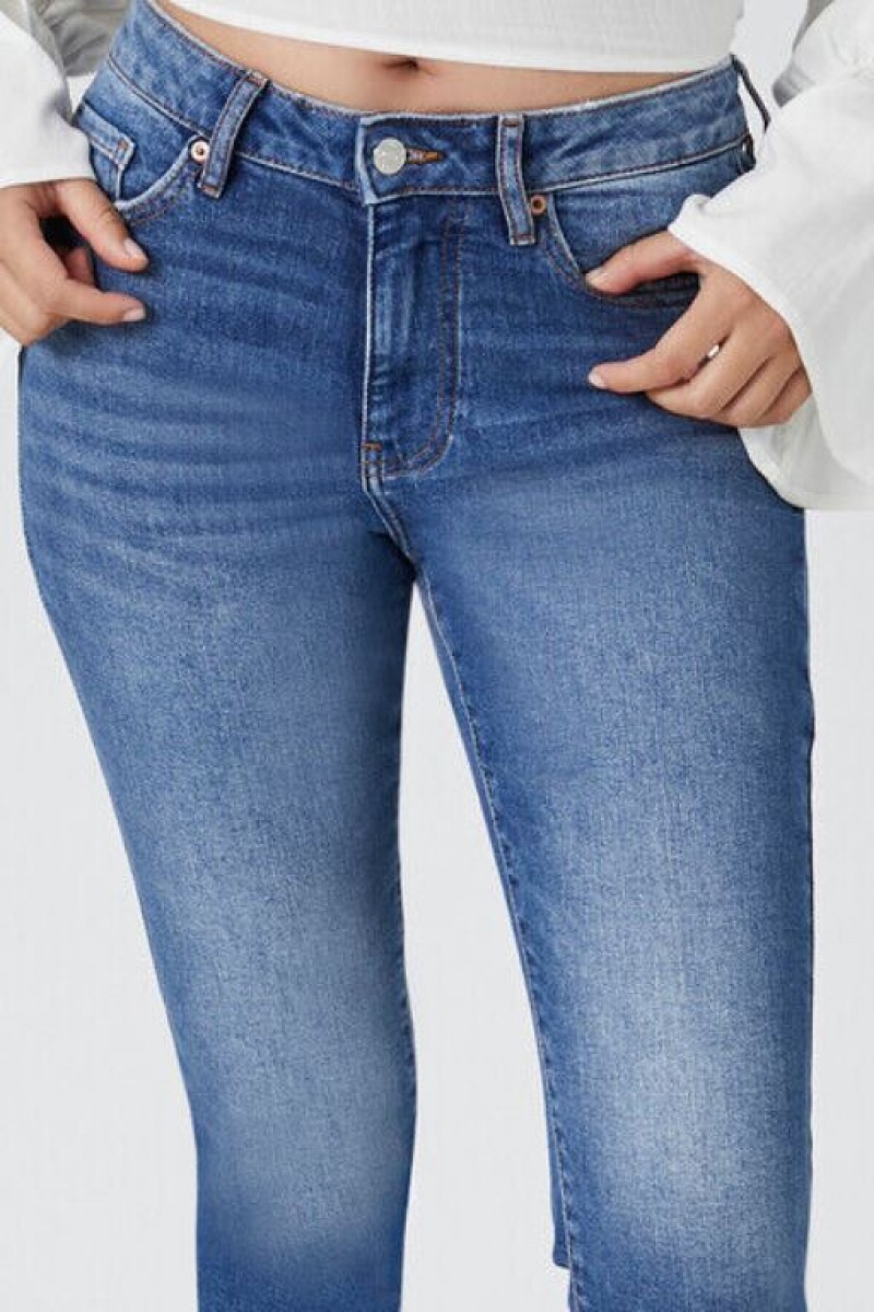 Jeans Forever 21 Stretch Denim Ankle Mujer Azules | THsAkOR3Lv1