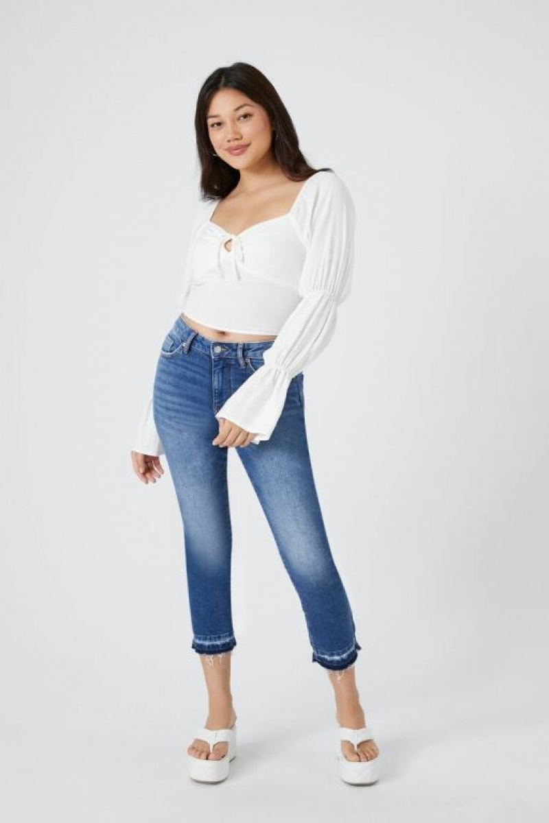 Jeans Forever 21 Stretch Denim Ankle Mujer Azules | THsAkOR3Lv1