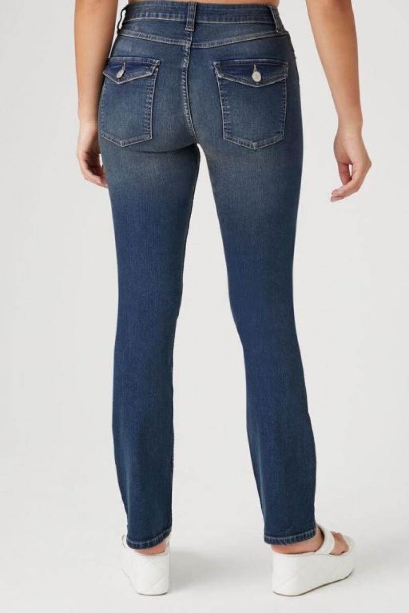 Jeans Forever 21 Stretch Denim Bootcut Mujer Azules | IvP8Rtwe3Nh