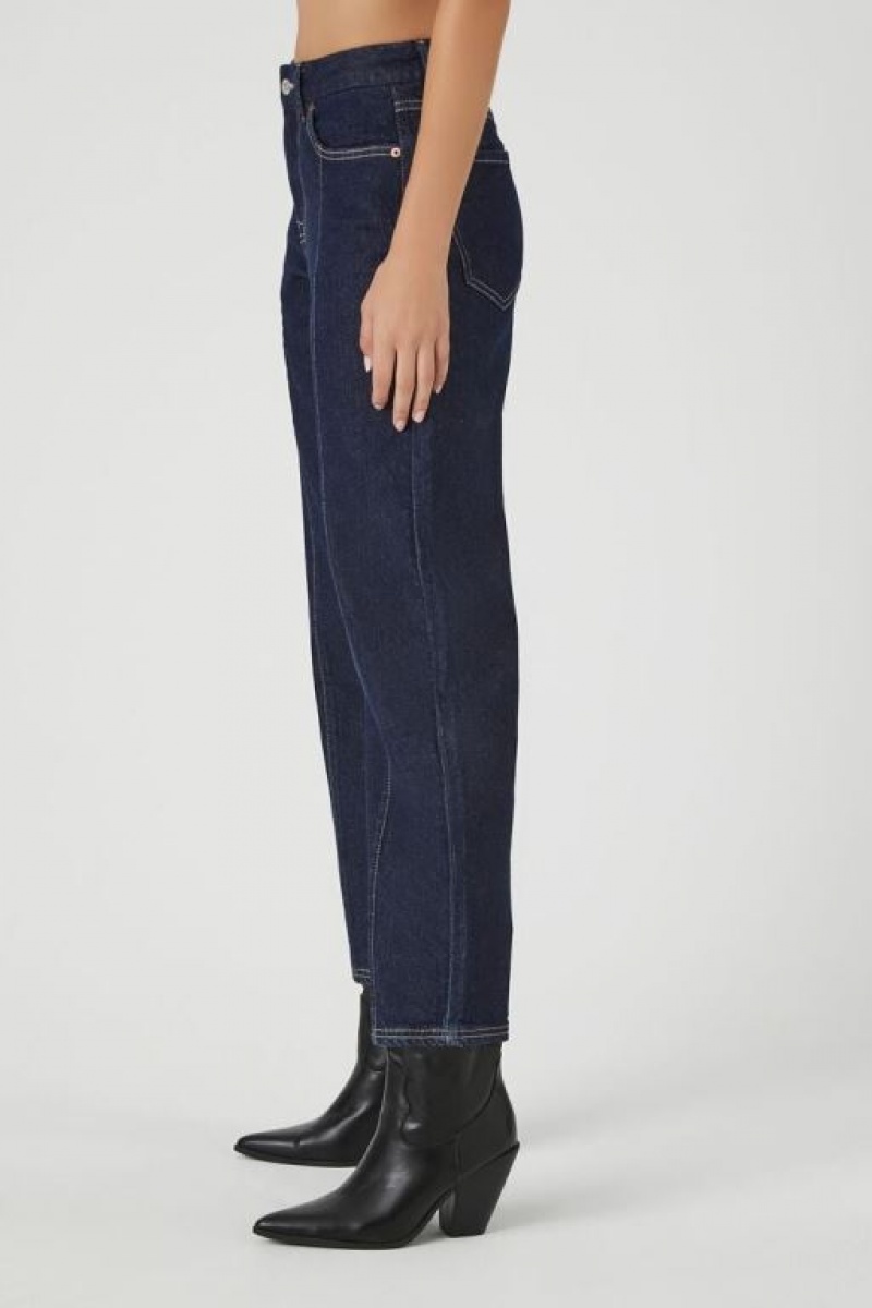 Jeans Forever 21 Stretch Denim Directo Mujer Azules Oscuro | jH5xnEVrvU9