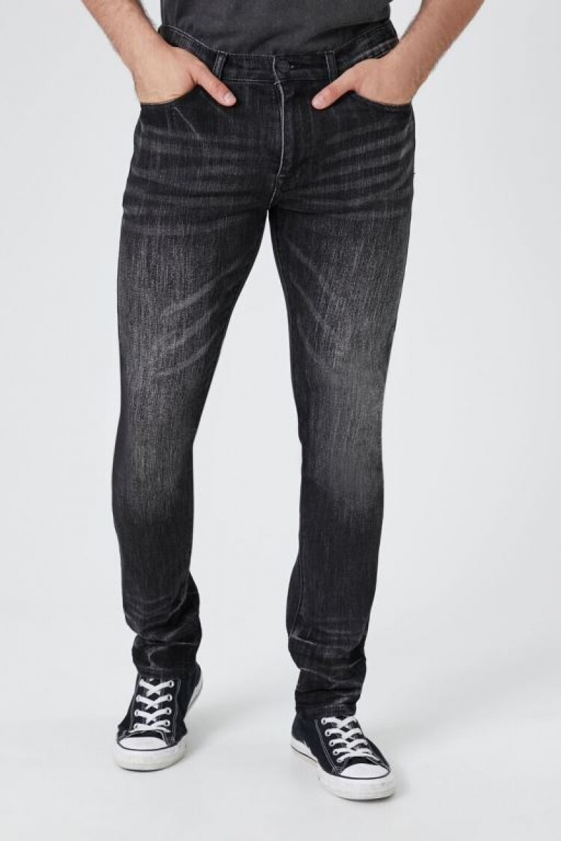 Jeans Forever 21 Stretch Denim Flaco Hombre Negras | RxWGEH6lVl4