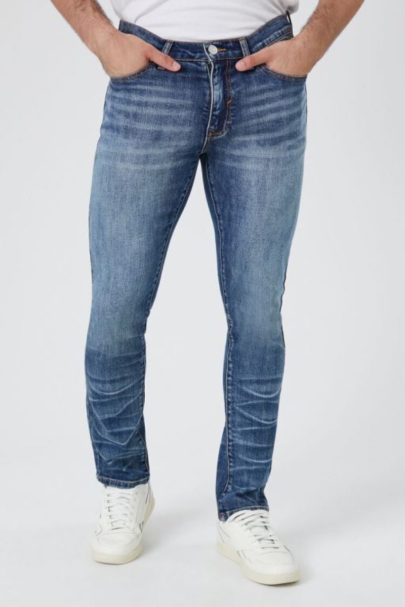 Jeans Forever 21 Stretch Denim Flaco Hombre Azules | C9DExBsF3vs