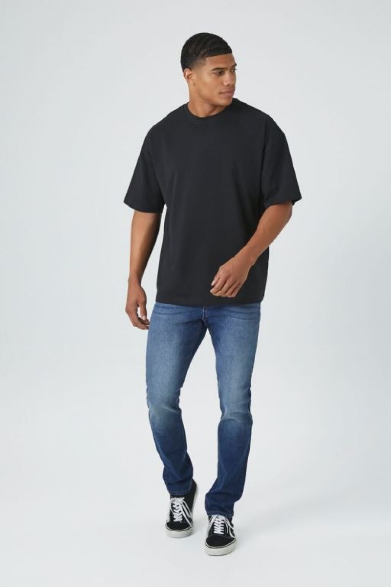 Jeans Forever 21 Stretch Denim Flaco Hombre Azules Oscuro | rFSspQVwRFU