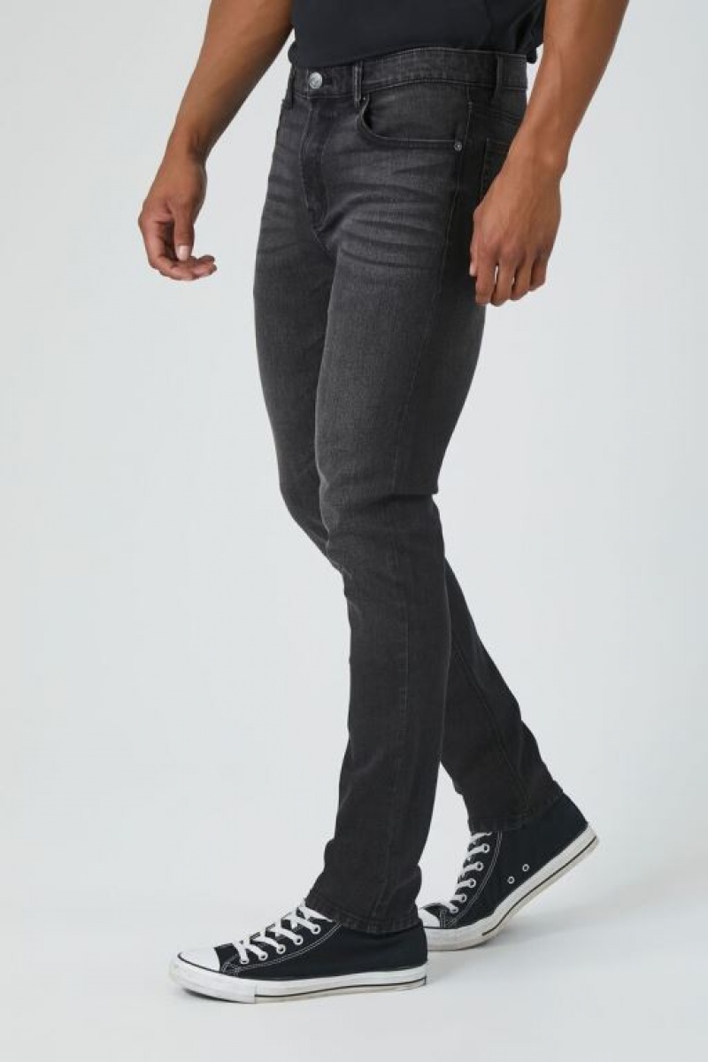 Jeans Forever 21 Stretch Denim Flaco Hombre Negras | ZcSXf6hhxIR