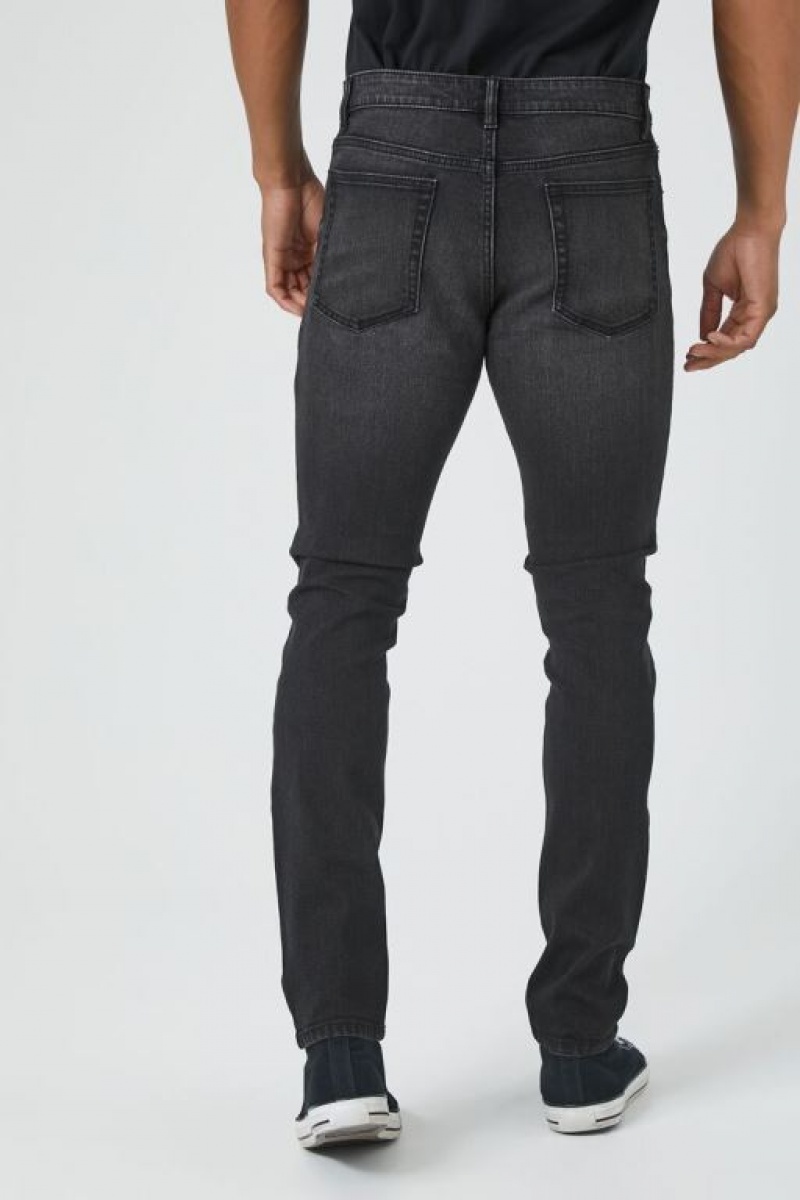 Jeans Forever 21 Stretch Denim Flaco Hombre Negras | ZcSXf6hhxIR