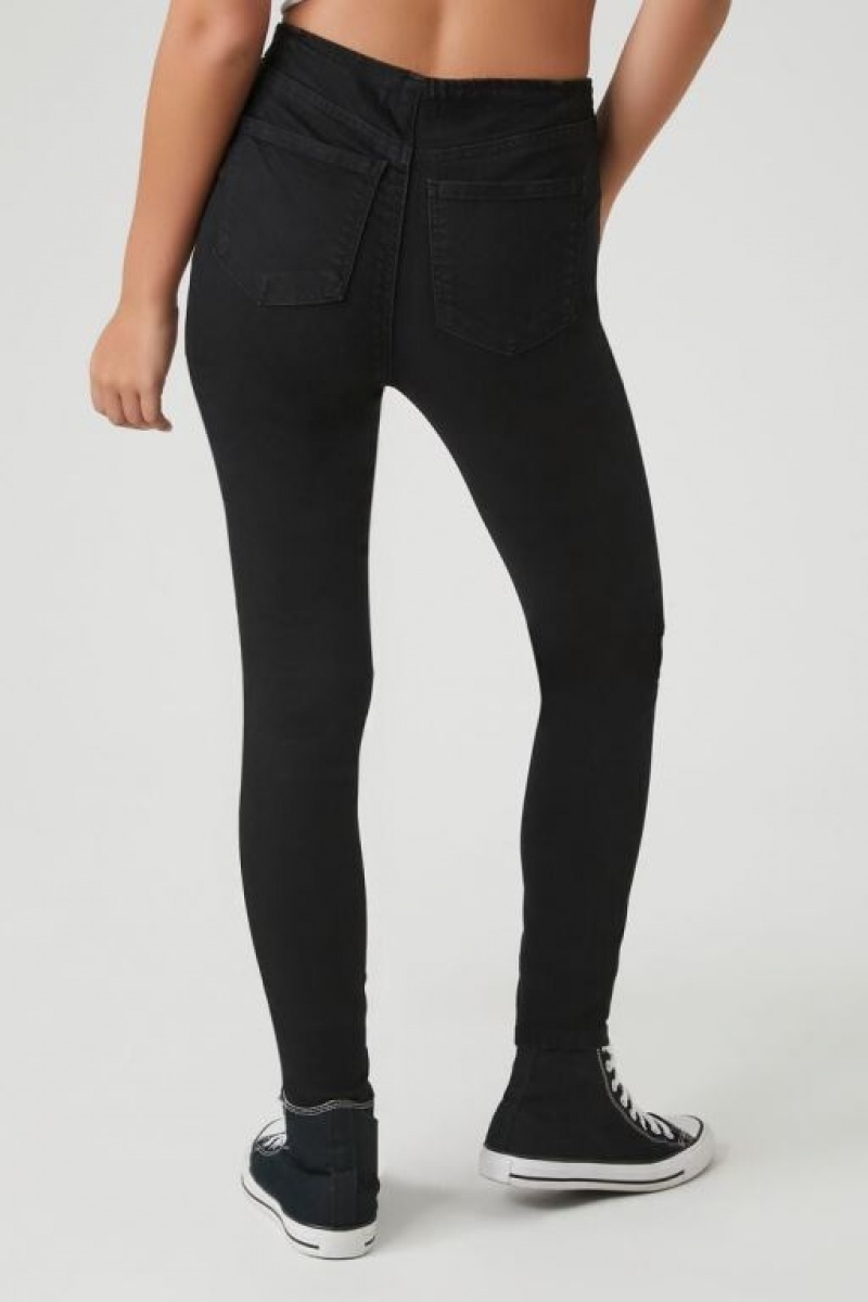 Jeans Forever 21 Stretch Denim Flaco Mujer Negras | 7bHdGKzpVeC