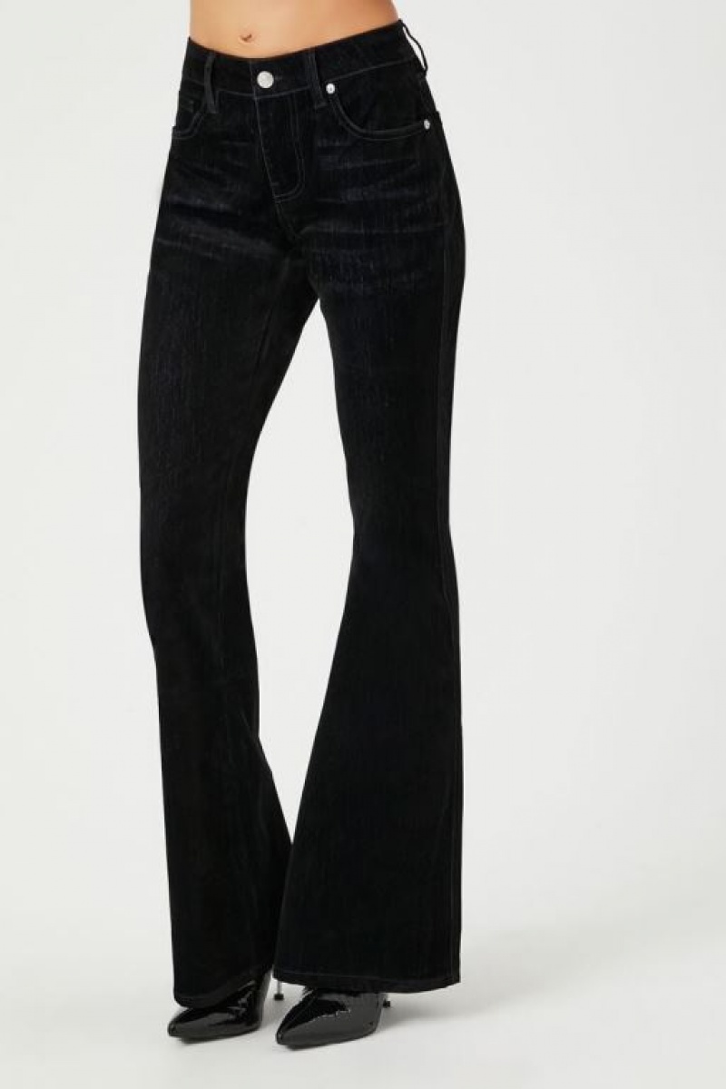 Jeans Forever 21 Stretch Denim Flare Mujer Negras | LZCRow55Hzo