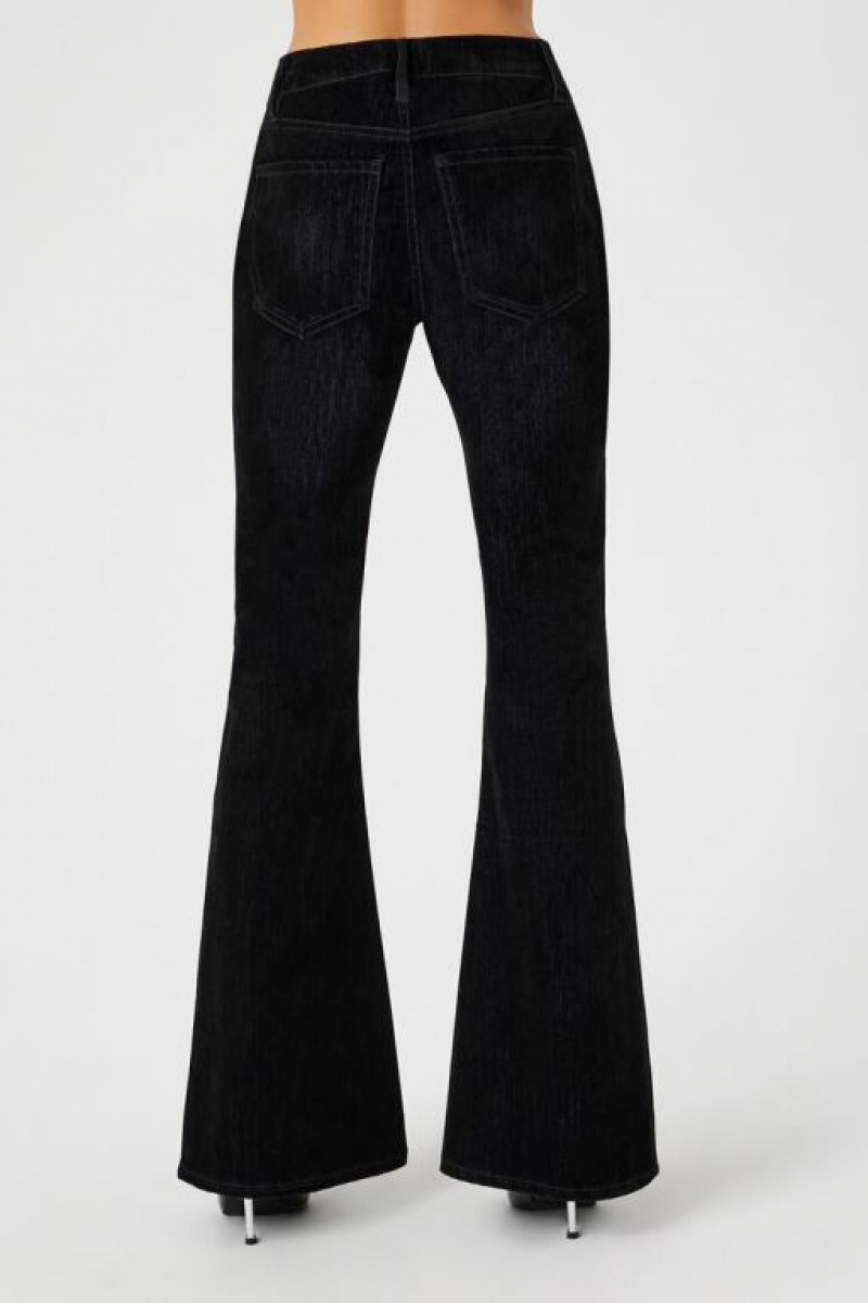 Jeans Forever 21 Stretch Denim Flare Mujer Negras | LZCRow55Hzo