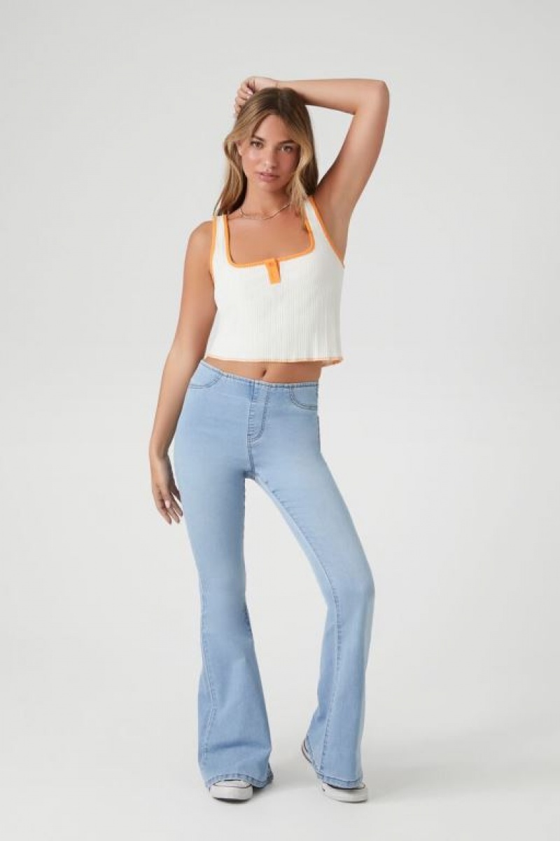 Jeans Forever 21 Stretch Denim Flare Mujer Azules Claro | cShqtf8VsGA