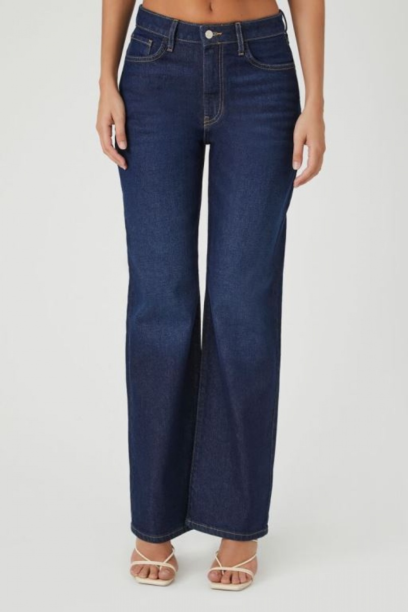 Jeans Forever 21 Stretch Denim S Fit Mujer Azules Oscuro | 7UfvUbqLxjA