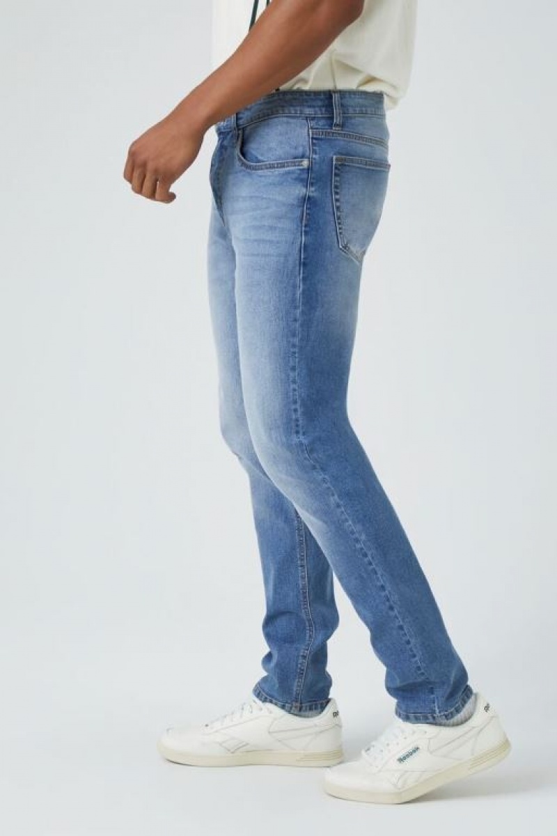 Jeans Forever 21 Stretch Denim Slim Fit Hombre Azules | 7IRzUlEnASu