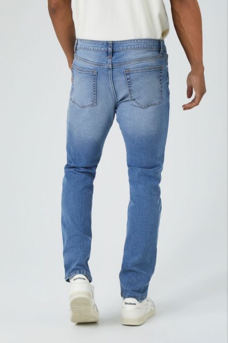 Jeans Forever 21 Stretch Denim Slim Fit Hombre Azules | 7IRzUlEnASu