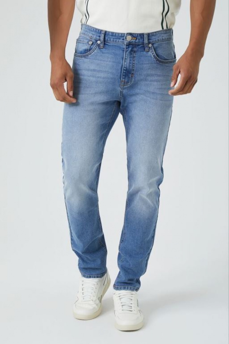 Jeans Forever 21 Stretch Denim Slim Fit Hombre Azules | 7IRzUlEnASu