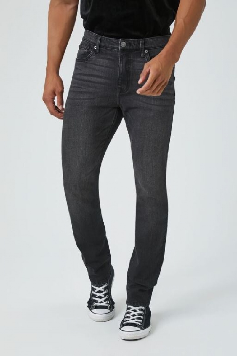 Jeans Forever 21 Stretch Denim Slim Fit Hombre Negras | QbpsFMe2H2c