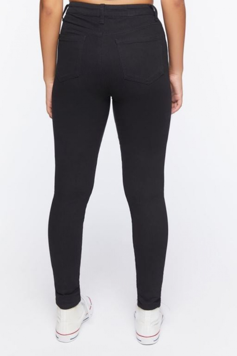 Jeans Forever 21 Stretch High Rise Flaco Mujer Negras | JqruZuw01Hh