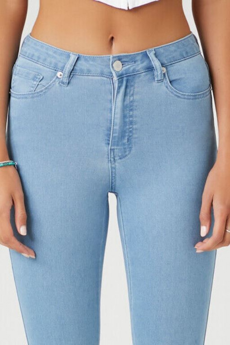 Jeans Forever 21 Super Stretch Flaco Curvy Mujer Azules Claro | r1ZQvA2kvkt