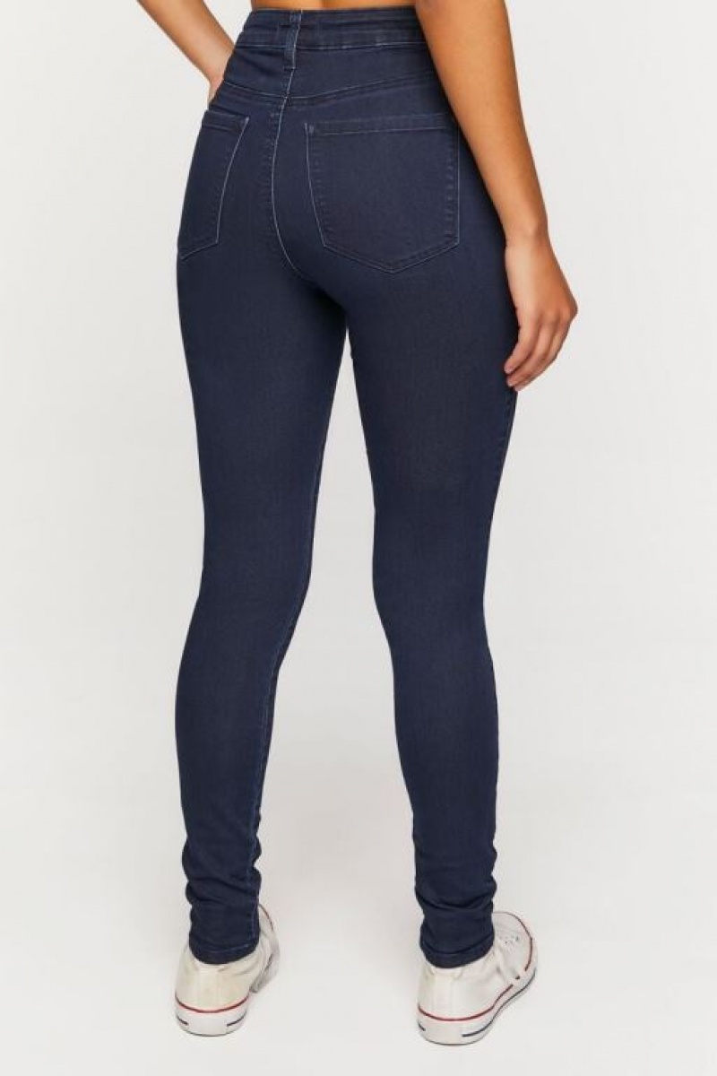 Jeans Forever 21 Super Stretch Flaco Curvy Mujer Azules Oscuro | mEEk0zCKlCR