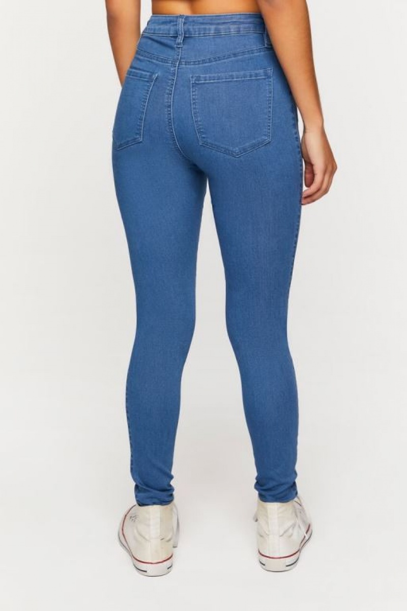 Jeans Forever 21 Super Stretch Flaco Curvy Mujer Azules | eAzbsr407rQ