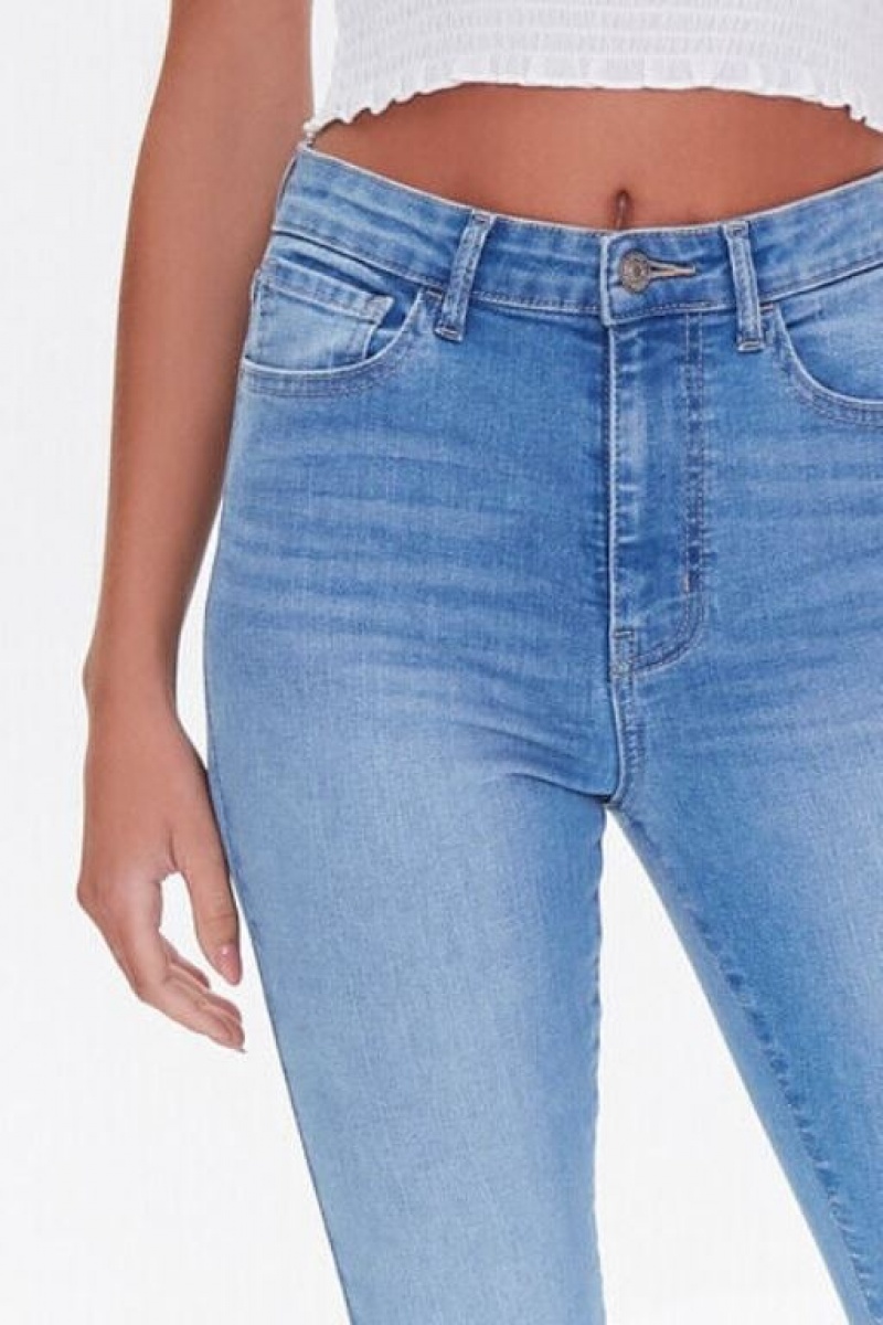 Jeans Forever 21 Super Stretch High Rise Flaco Mujer Azules | qP8BTFg7MnA