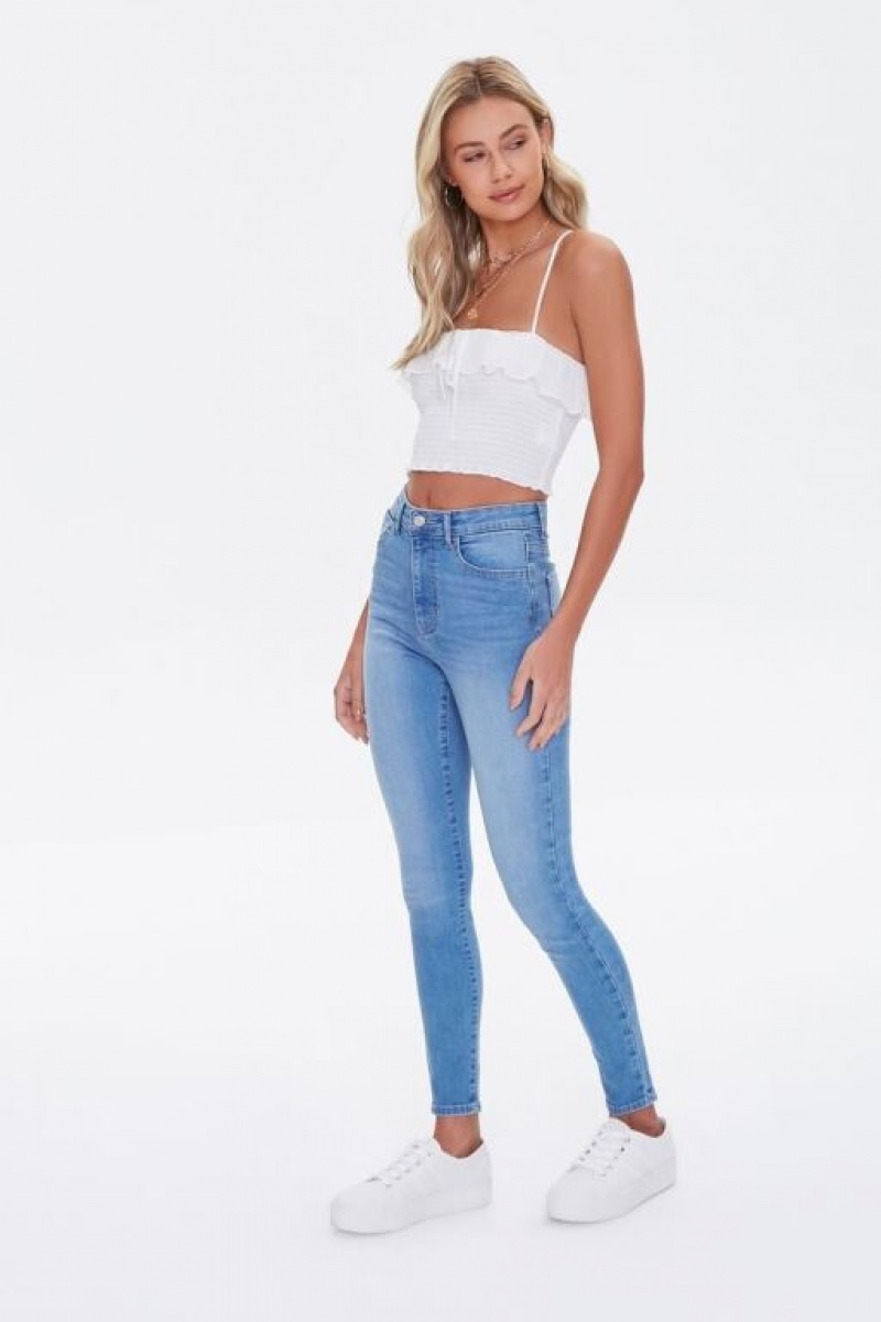 Jeans Forever 21 Super Stretch High Rise Flaco Mujer Azules | qP8BTFg7MnA