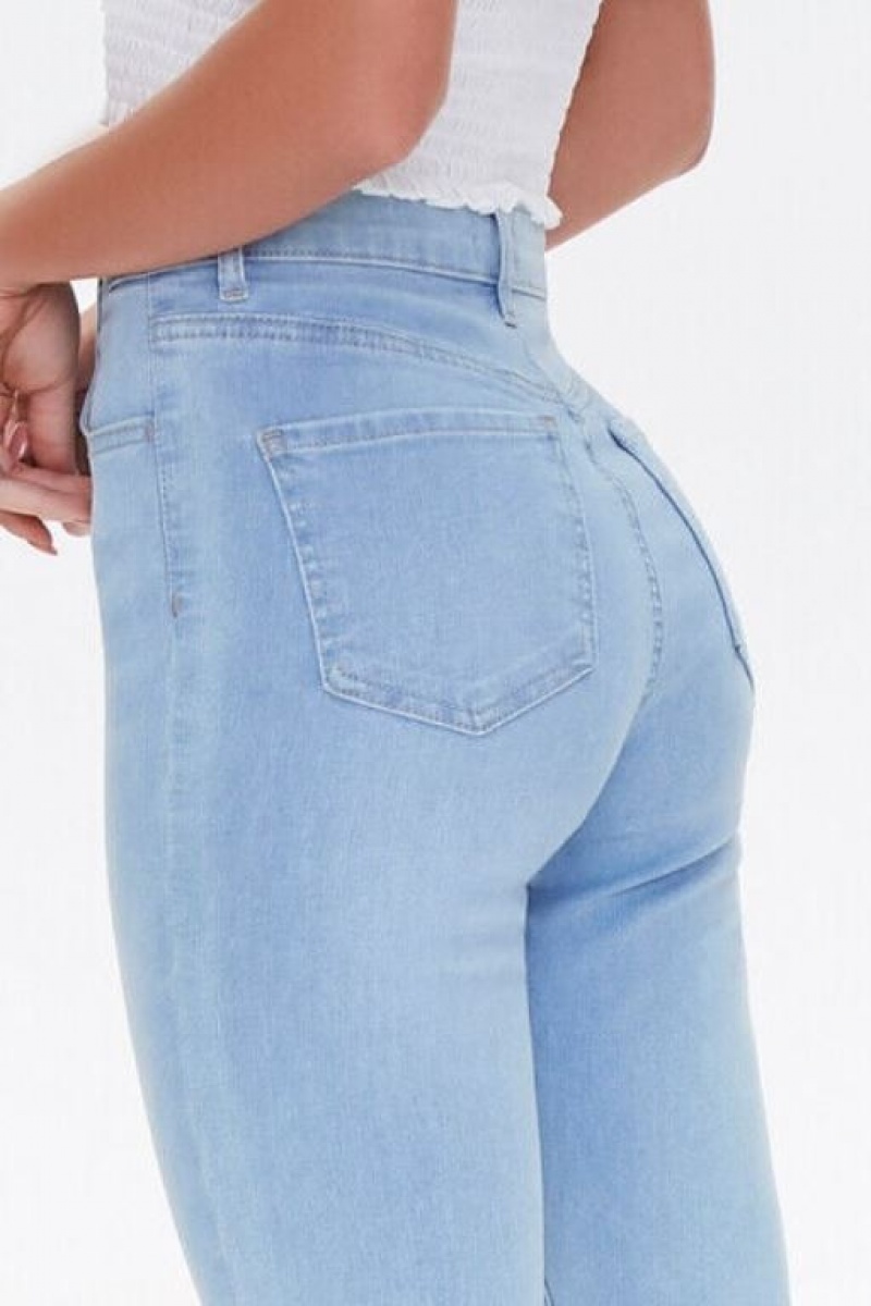 Jeans Forever 21 Super Stretch High Rise Flaco Mujer Azules Claro | H2tX8SKOTC6