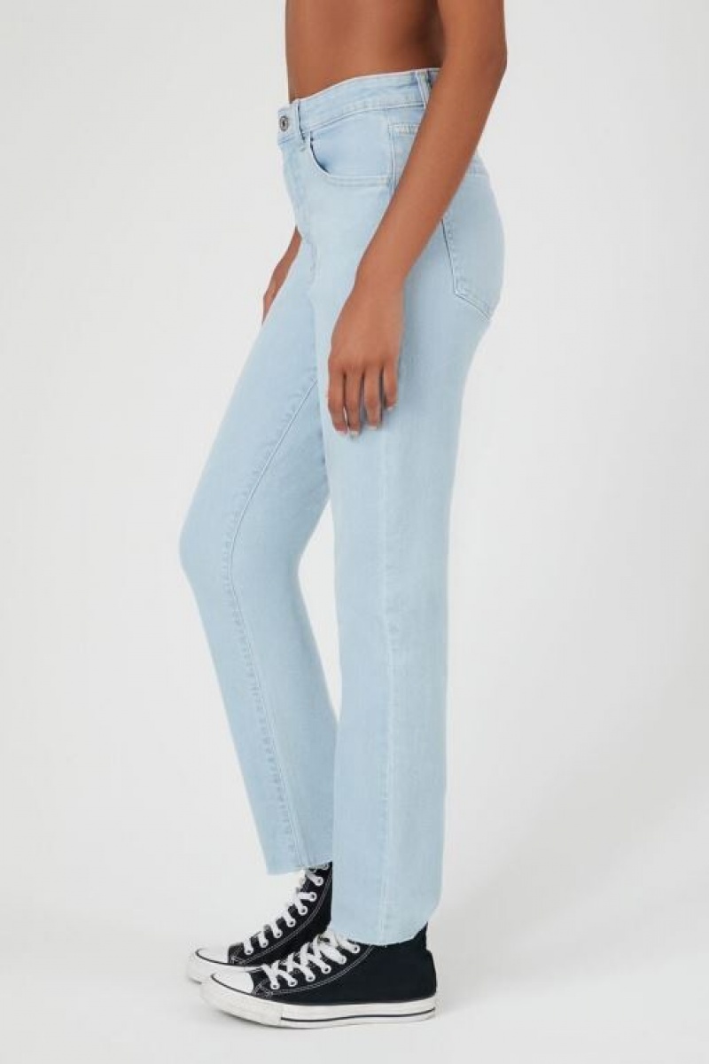 Jeans Forever 21 Super Stretch Mom Mujer Azules Claro | L4ZE6E7Ymw0