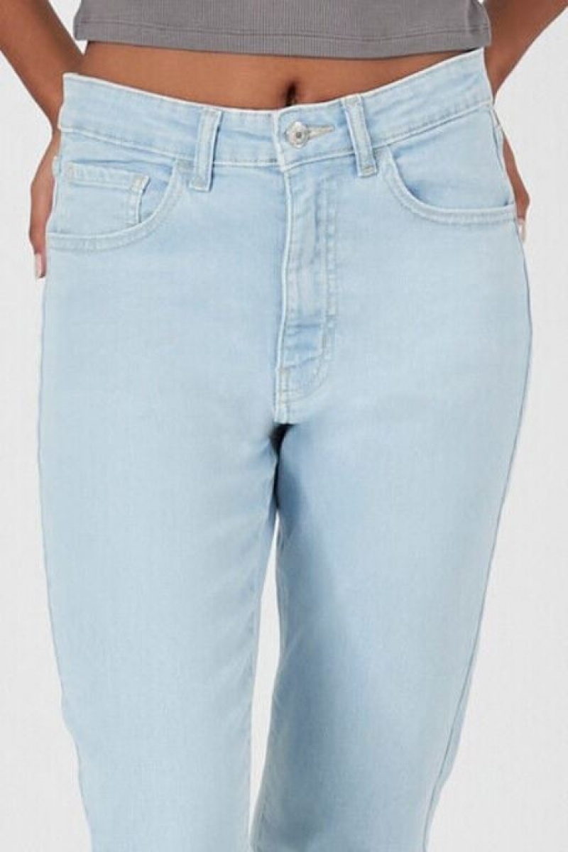 Jeans Forever 21 Super Stretch Mom Mujer Azules Claro | L4ZE6E7Ymw0