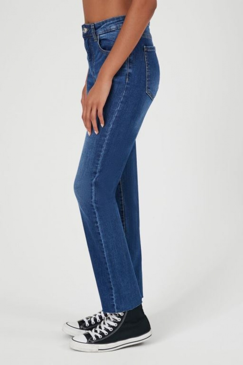 Jeans Forever 21 Super Stretch Mom Mujer Azules Oscuro | ilJpzg499xh