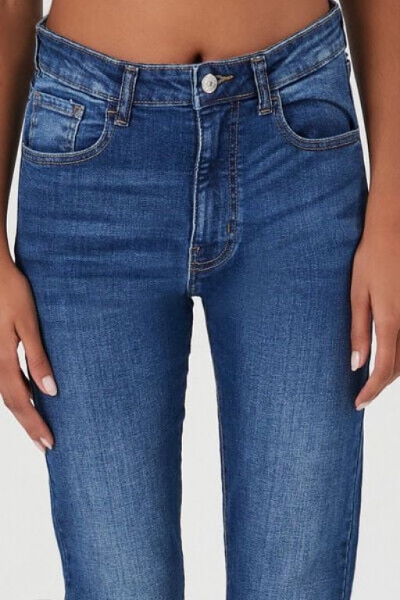 Jeans Forever 21 Super Stretch Mom Mujer Azules Oscuro | ilJpzg499xh