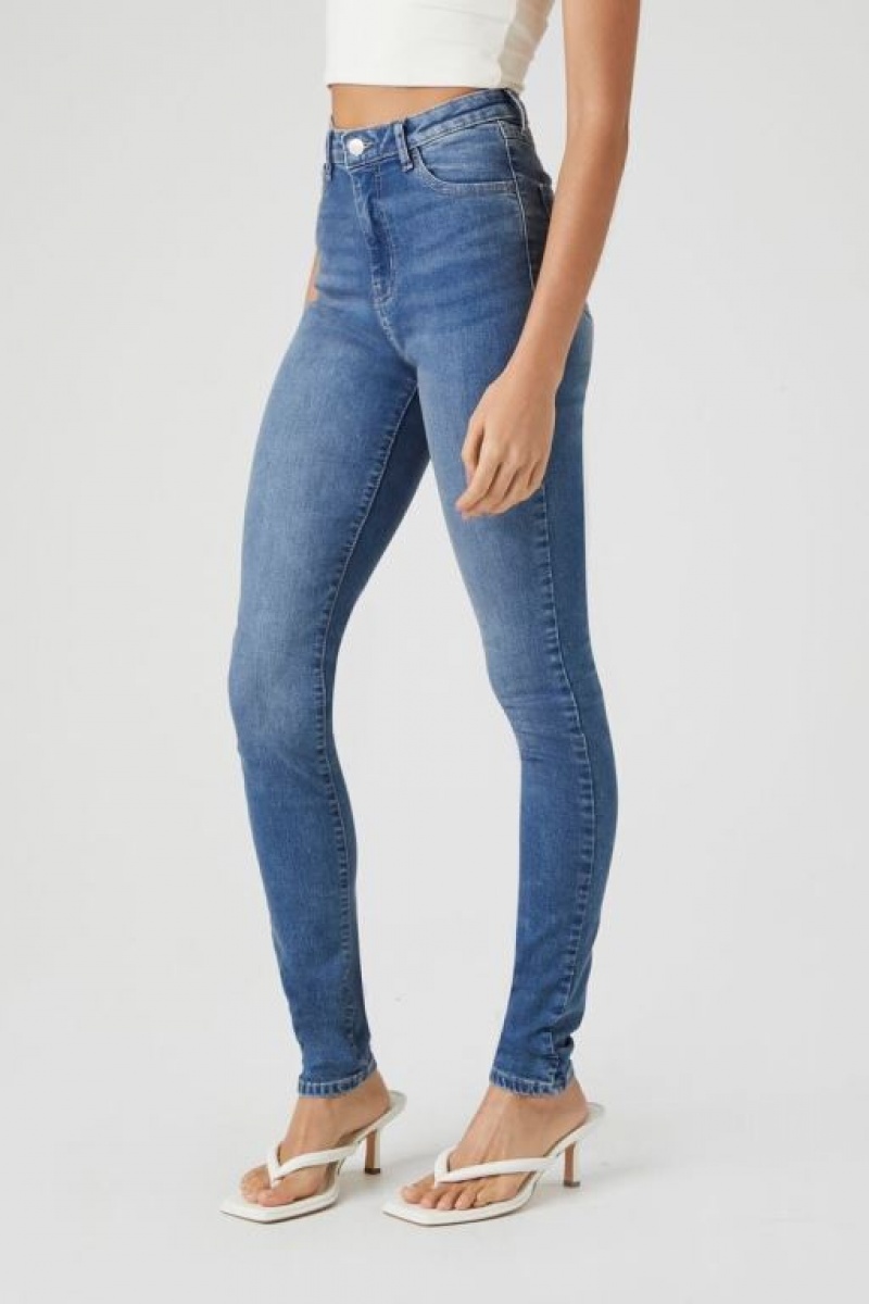 Jeans Forever 21 Tall Stretch Denim Flaco Mujer Azules | PqFSyvnblyo