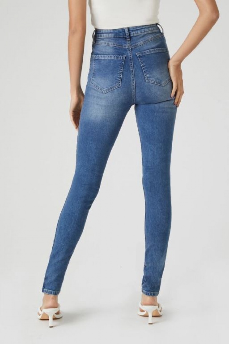 Jeans Forever 21 Tall Stretch Denim Flaco Mujer Azules | PqFSyvnblyo