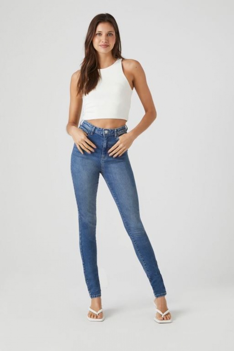 Jeans Forever 21 Tall Stretch Denim Flaco Mujer Azules | PqFSyvnblyo