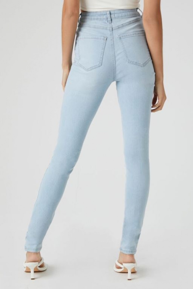 Jeans Forever 21 Tall Stretch Denim Flaco Mujer Azules Claro | sr9f72lDfO9