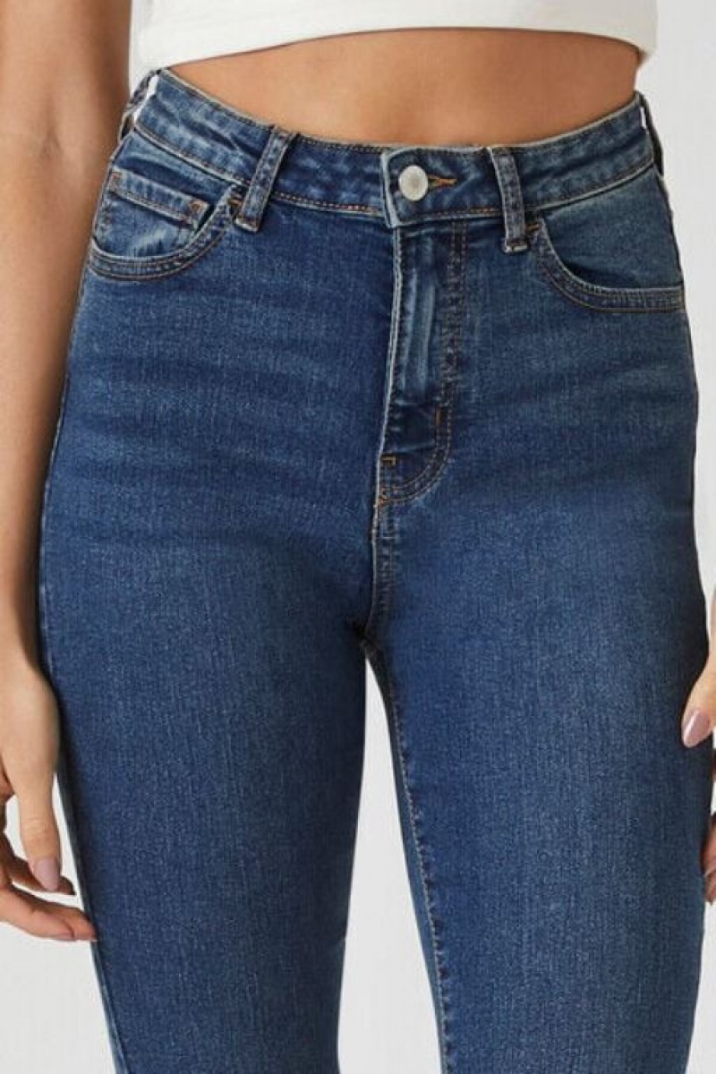 Jeans Forever 21 Tall Stretch Denim Flaco Mujer Azules Oscuro | zltOwdMNix3