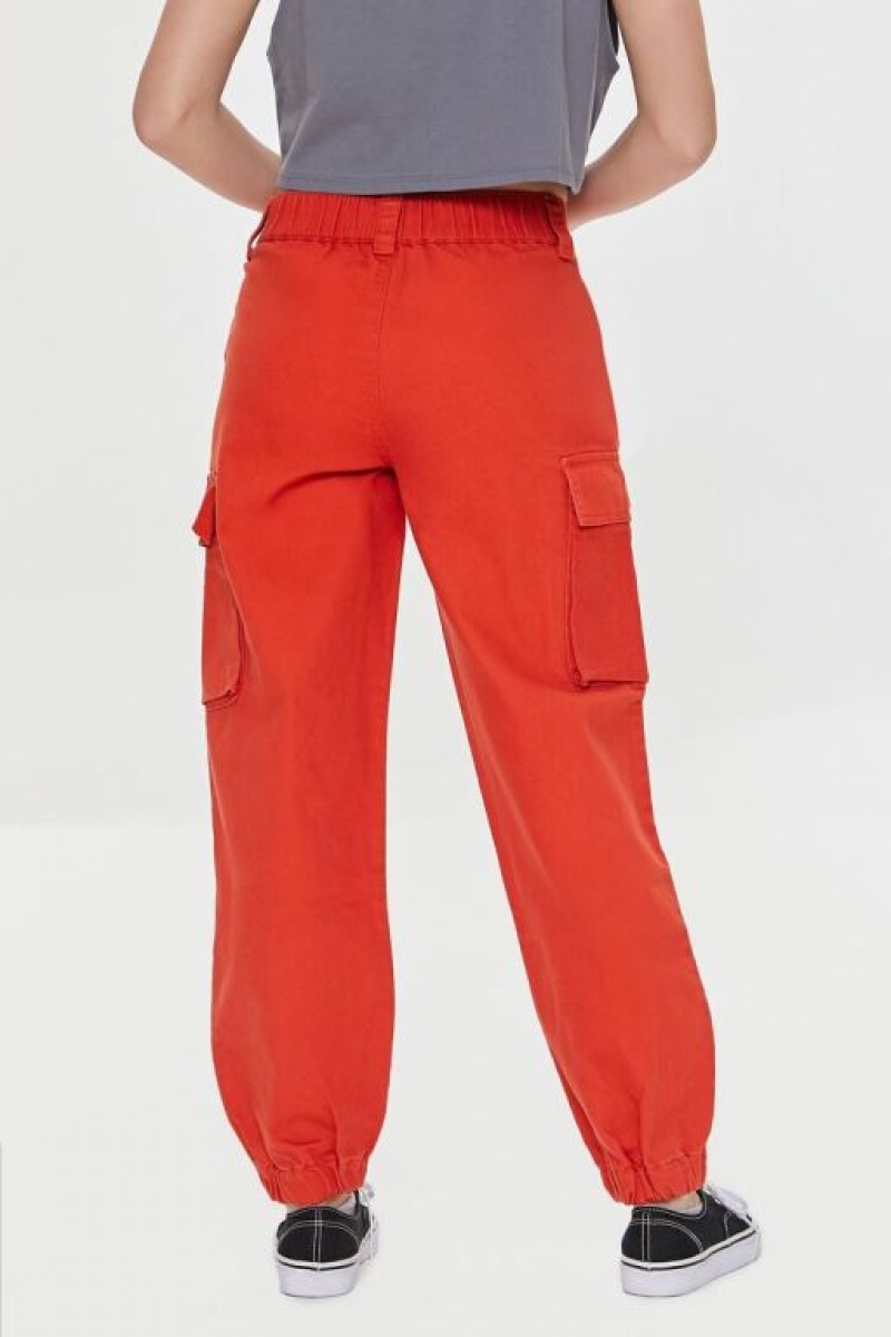 Jeans Forever 21 Twill Cargo Joggers Mujer Rojas | TUdKYSS2N0Z