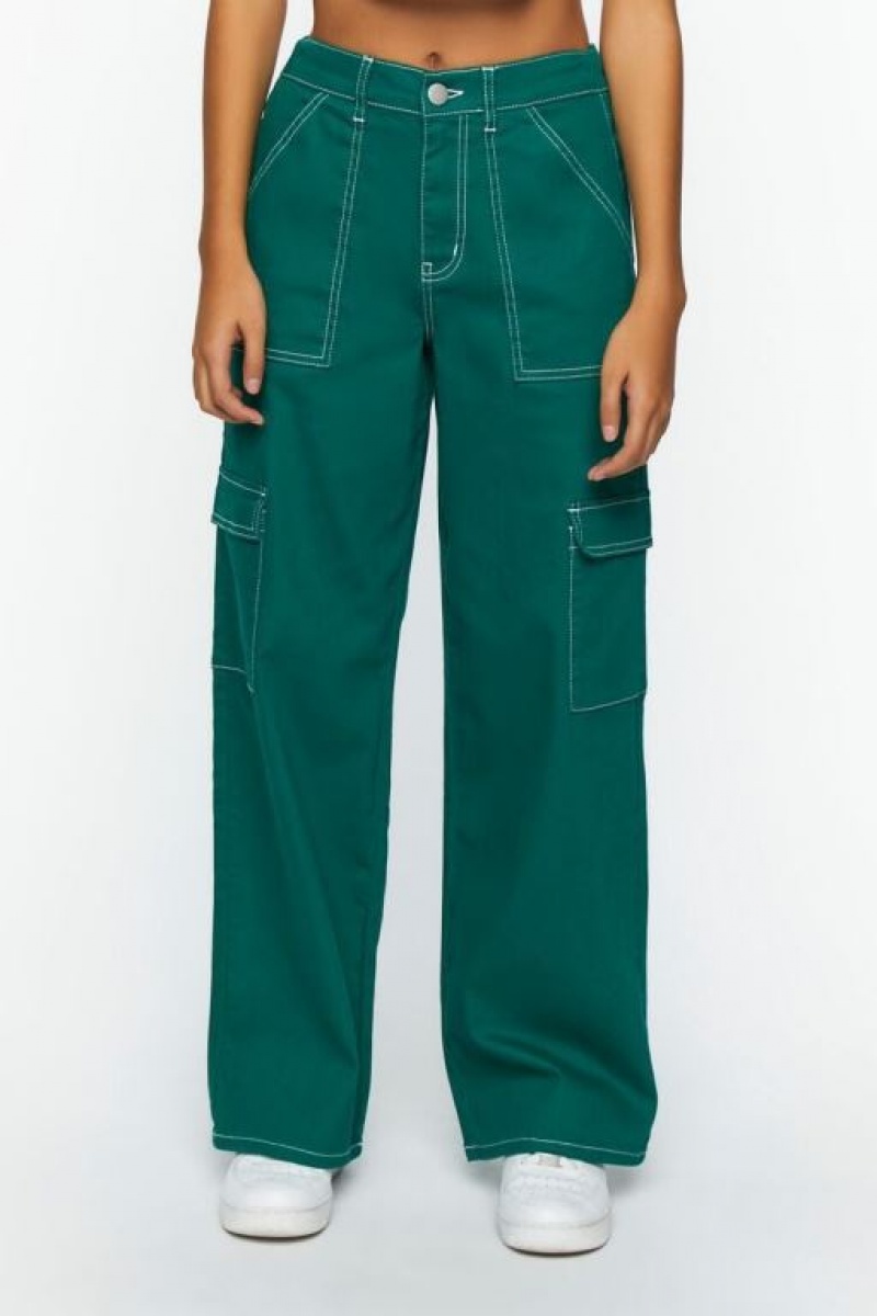 Jeans Forever 21 Twill Cargo Mujer Verde | 0rbJ8Ny0Rlj