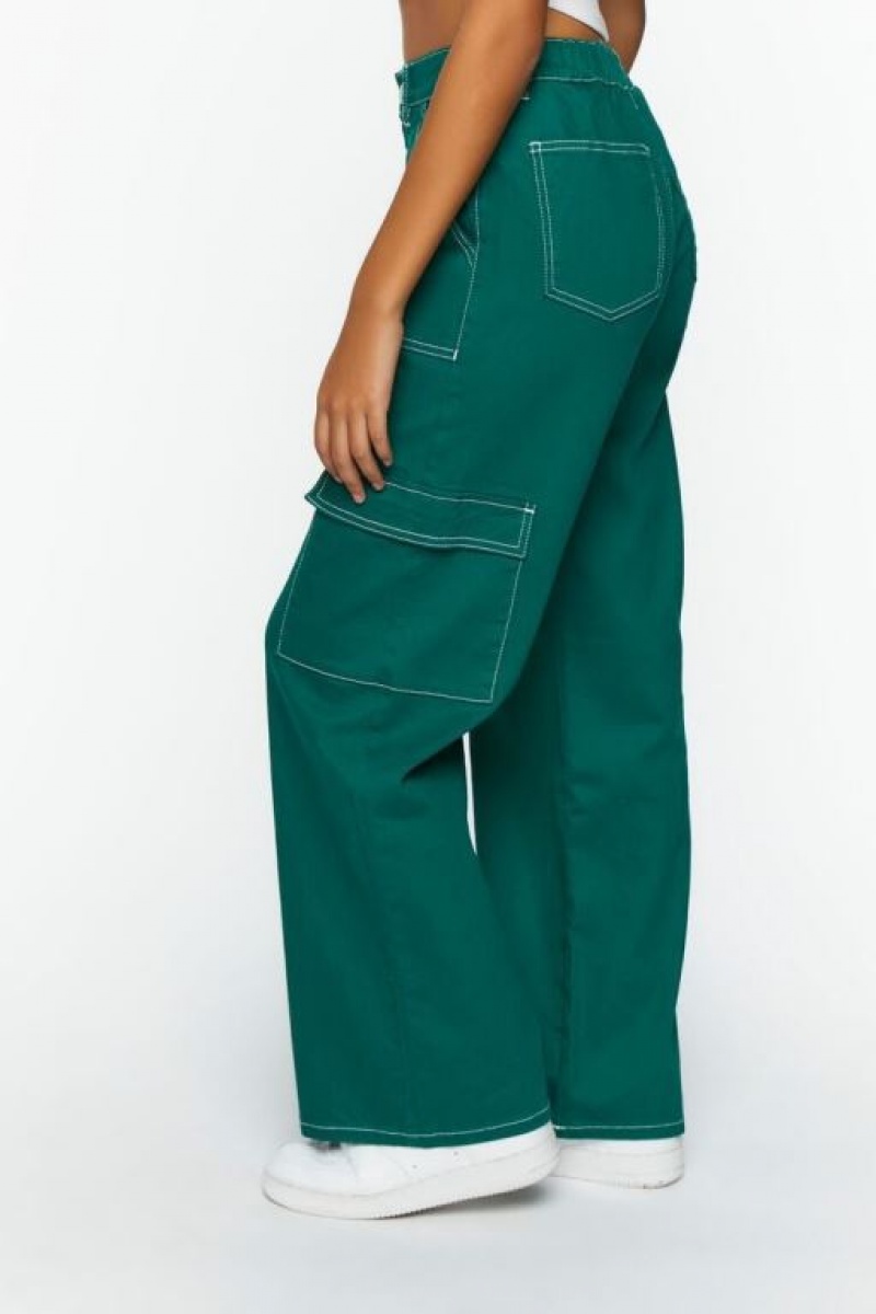 Jeans Forever 21 Twill Cargo Mujer Verde | 0rbJ8Ny0Rlj