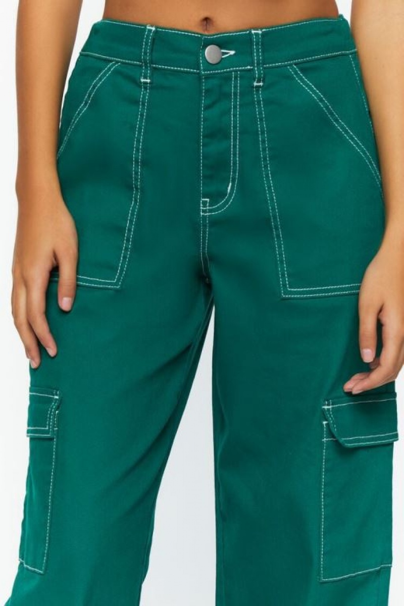 Jeans Forever 21 Twill Cargo Mujer Verde | 0rbJ8Ny0Rlj