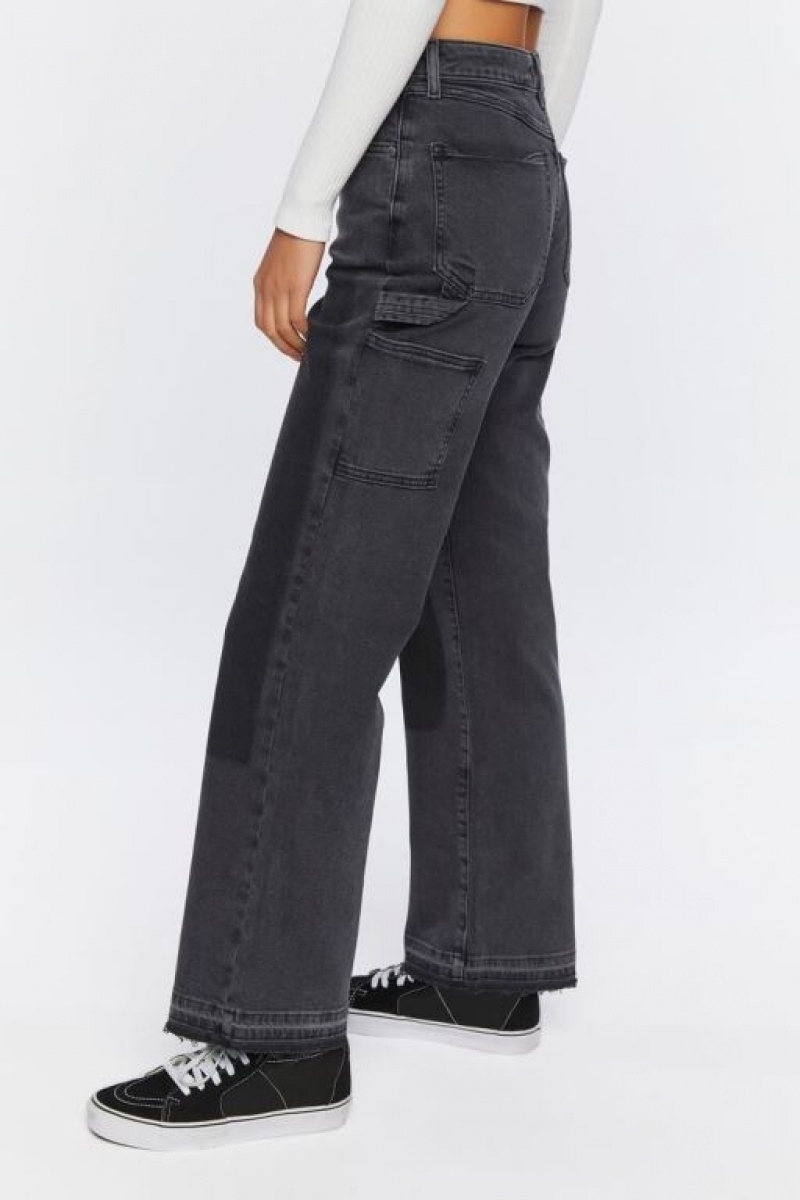 Jeans Forever 21 Washed Panel High Rise Mujer Negras | zXB8Ihulico