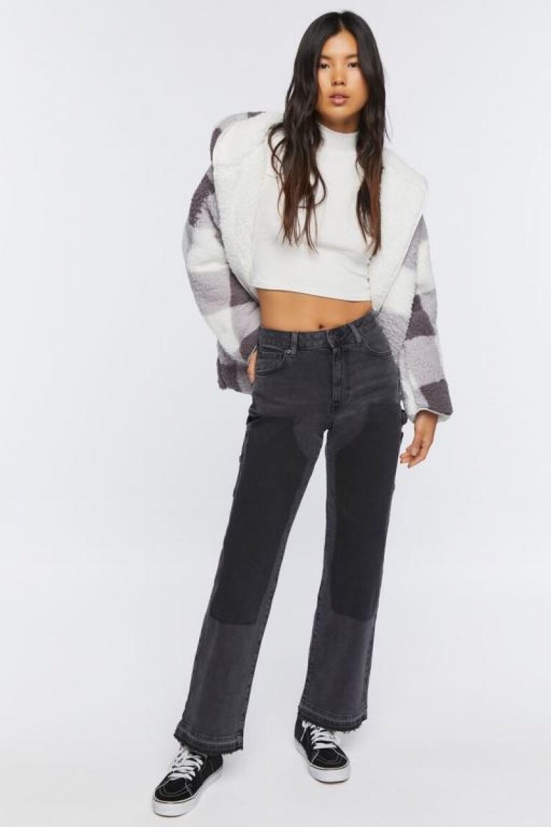 Jeans Forever 21 Washed Panel High Rise Mujer Negras | zXB8Ihulico